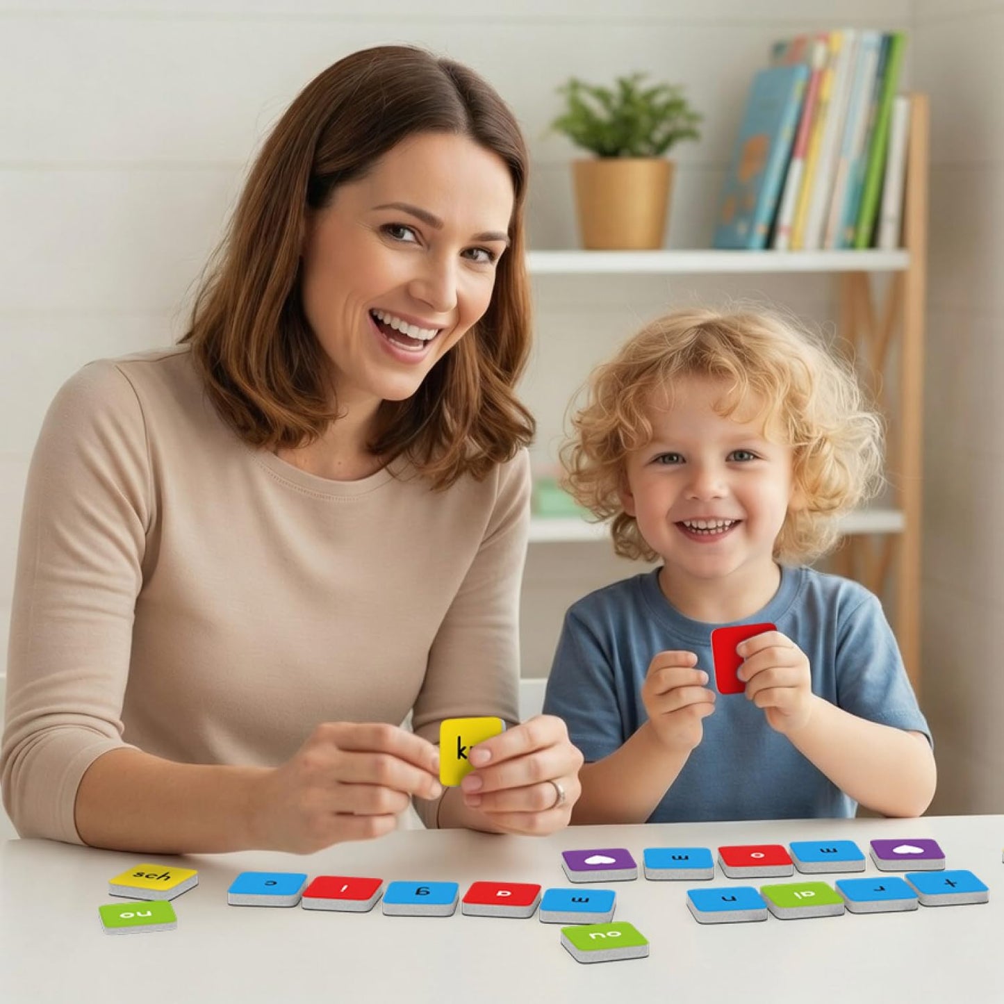 Simply Magic 910 PCS Magnetic Phonics Tiles, Magnetic Letter Tiles for Phonics, Spelling, Phonics Letter Tiles, All-In-One Phonics Manipulatives, Phonics Games for Kids, Reading Manipulatives - 7 Sets
