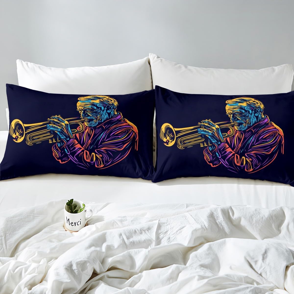 Drum Kit Comforter Cover Abstract Musical Instruments Bedding Set for Kids Boys Teens,Pop Music Duvet Cover Modern Rock Quilt Cover, Teal Laser Light Bedroom Decor Twin Size Blue Green Black