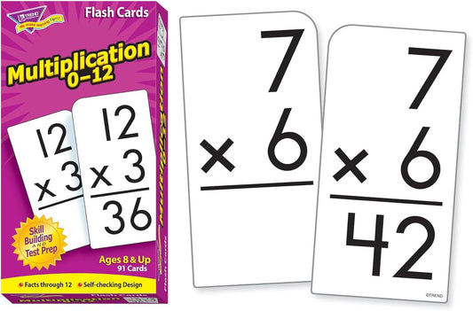 TREND ENTERPRISES: Multiplication 0-12 Skill Drill Flash Cards, Exciting Way for Everyone to Learn, Facts Through 12, Self-Checking, Great for Skill Building and Test Prep, 91 Cards Included, Ages 8+