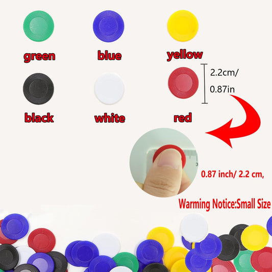 480Pcs Plastic Poker Mini Chips in 8 Colors Bulk Poker Card Game Chips for Game Play Learning Math Counting Kids Teaching Rewards(3CM in Diameter)