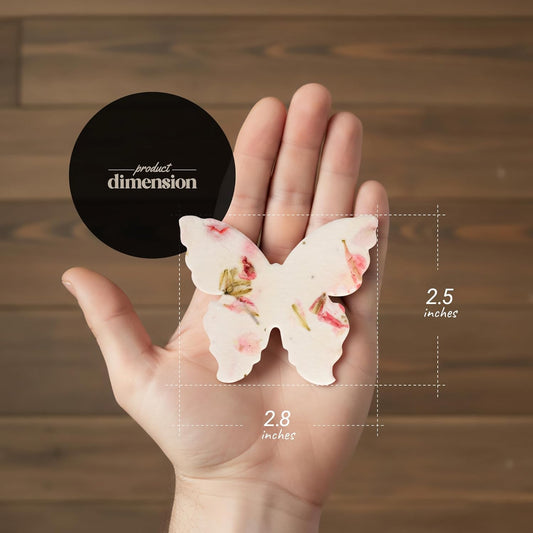 Wildflower Seed Paper - Set of 24 Purple Butterfly-Shaped with Envelope and Planting Instruction, Writable & Plantable Gift for Mom and Plant Lover, Ideal for Wedding, Memorial, Baby Shower