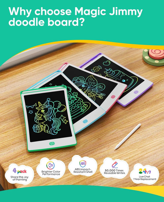 4 Pack LCD Writing Tablet, 8.5 Inch Colorful Toddlers Drawing Tablet for Kids, Creative Doodle Board Drawing Pad, Toy Birthday Gift for 3-6 Year Old Girls Boys