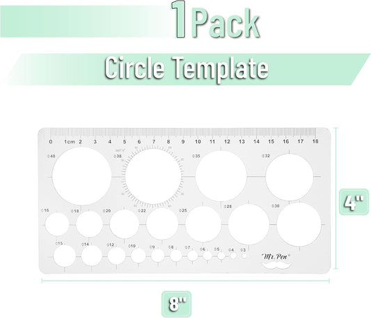 Mr. Pen Circle Templates - Large & Small Sizes, Circle Stencil & Ruler for Drafting & Drawing