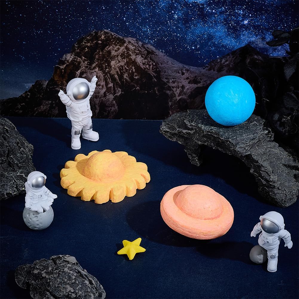 WEBEEDY 25 Pcs DIY Solar System Project Kit Astronaut Solar System Model Foam Ball Kit with Planet Foam Balls, Felt Background, 12 Colors Pigments, DIY Craft Foams for Christmas Birthday Unique Gift
