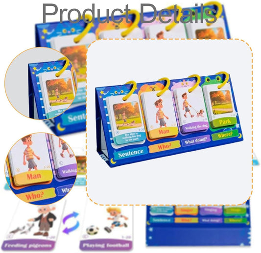 Kids Sentence Building Flip Chart Educational Learning Tool Learning Classroom Portable Freestanding Kids Sentence Game