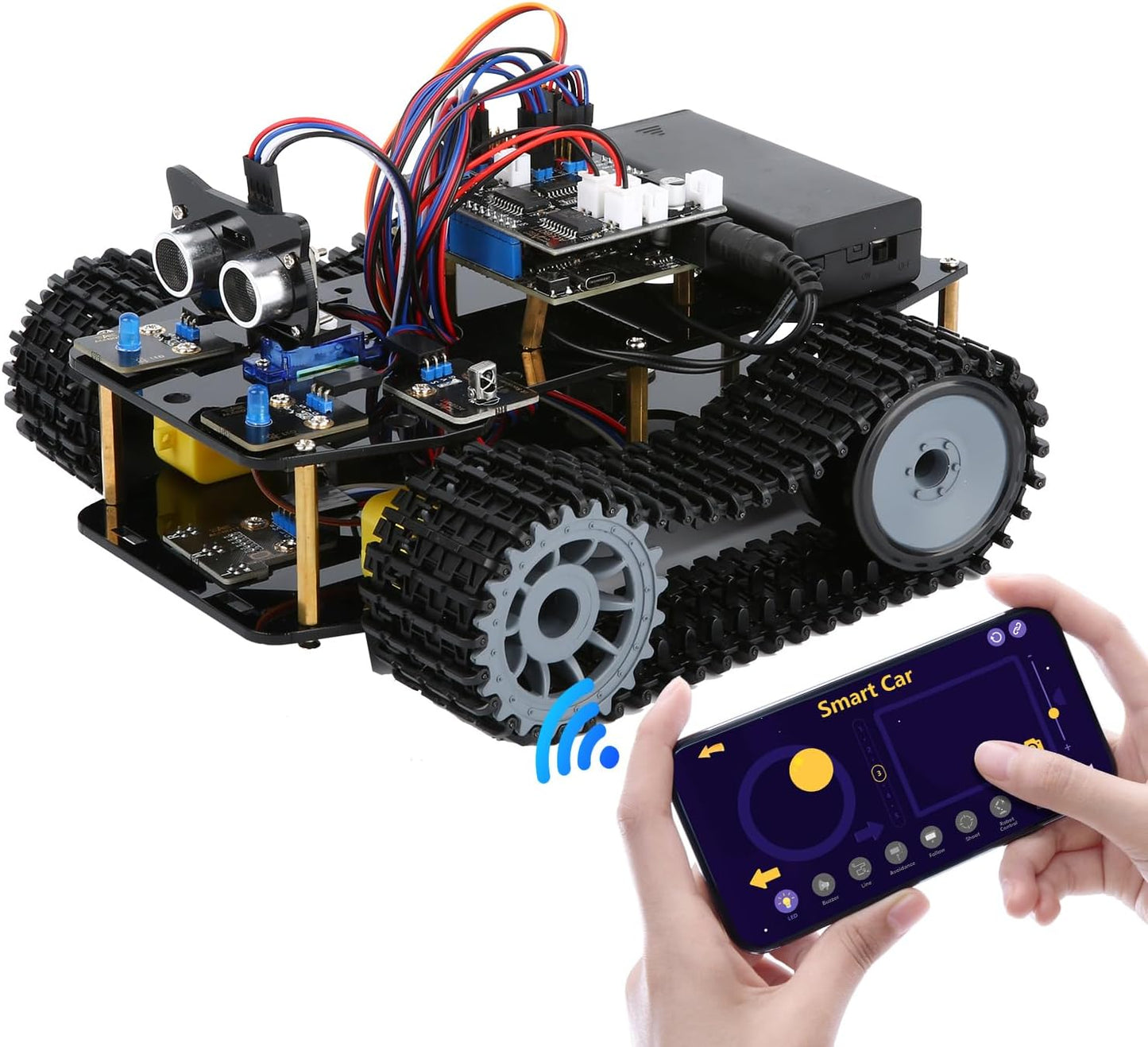 ACEBOTT Smart Robot Car Kit Compatible with Arduino, Robotics for Kids Ages 8-12 12-16, Electronic Programming Project/STEM Science Kits Coding Gifts for Adults and Youths