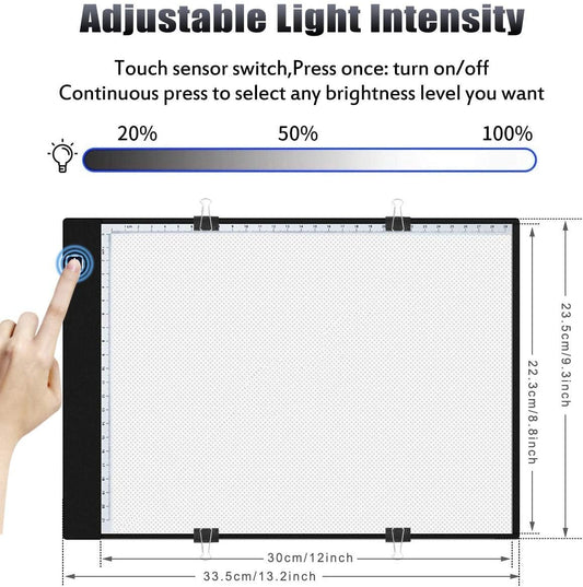 SevenFish B4 Diamond Painting Tools LED Light Box, Ultra-Thin Adjustable Brightness Diamond Art Light Board Light Pad for Tracing, Drawing, Sketching, Animation, Stenciling, 5D Diamond Painting