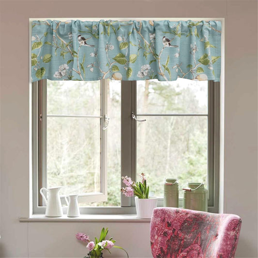 Farmhouse Birds Curtains 84 Inches Length Rod Pocket Half Light Blocking Green Tree Pattern for Patio Door Vintage Floral Print Window Drapes for Sliding Glass Door Home Decor 1 Panel W39 X L84 Inch