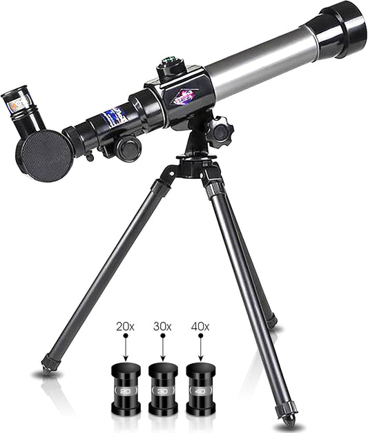 ArtCreativity Kids Telescope for Beginners with Tripod & 3 Eyepieces, Easy Setup STEM Astronomy Toy, Fun Educational Science Gift for Boys & Girls Ages 3+