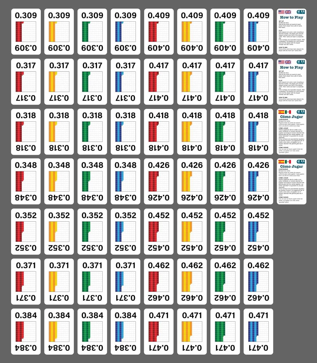Math Magic Decimal War Card Game - Read and Compare Decimal Numbers