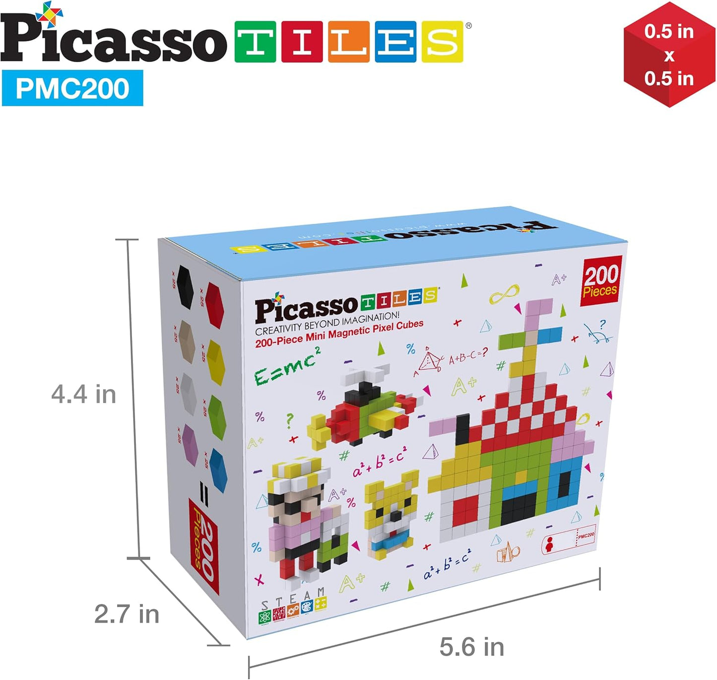 PicassoTiles 60pc Magnetic Puzzle Cube Building Set 1 Inch 3D Blocks STEM Construction Toy for Toddlers Kids Boys Girls Age 3+ Montessori Learning Travel Sensory Gift with Educational Idea Book PMC60