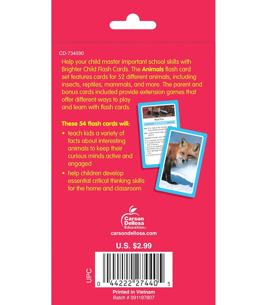 Carson Dellosa 54 Animal Flash Cards, Zoo, Reptiles, Bugs, Sea Creatures, and More Flashcards, Toddler Stocking Stuffers, Preschool Learning Activities for Kids Ages 4 and Up