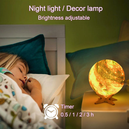 5.9 inch Galaxy Moon Lamp Remote & Touch Control 16 Colors LED Night Light Rechargeable Globe Light as Gifts Decor for Boys/Girls/Kids/Women