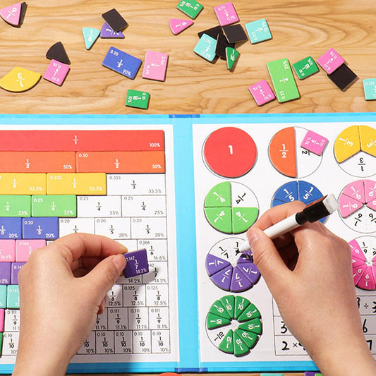 Fraction Tiles Circles and Strips Fraction Demonstrator Set Math Educational Tool for Teachers Educational Math Manipulatives