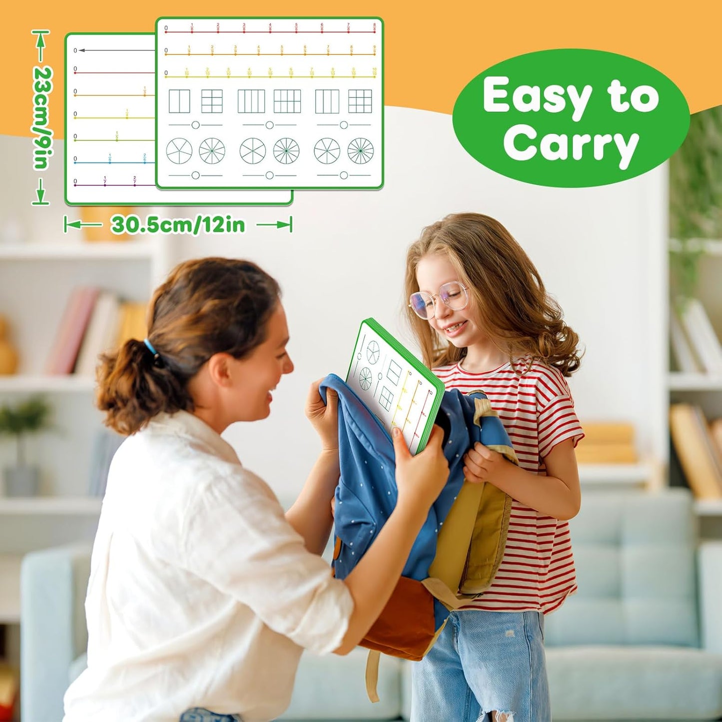 12 PCS Fraction Manipulatives Dry Erase Flash Cards Math Manipulatives, Fraction Circles Math Games for Kids Elementary School 1st - 6th Grade Homeschool Supplies Teacher Classroom Must Have