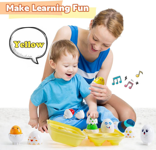 SYHLN Matching Easter Eggs Toys for 1-3 Year Old Girl Boy, Educational Montessori Toys for Toddlers 1-3 Year Old, Learning Baby Toys 12-18 Months, One First Birthday Gifts Age 1-2