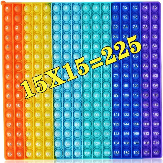 2 in 1 Multiplication Table Game and Digital Addition Table P0PP Math Toy, DK-SIMINA Rainbow Dimple Finger tip Toy, Math Manipulation Game, Create Various Math Operations (1 PCS)
