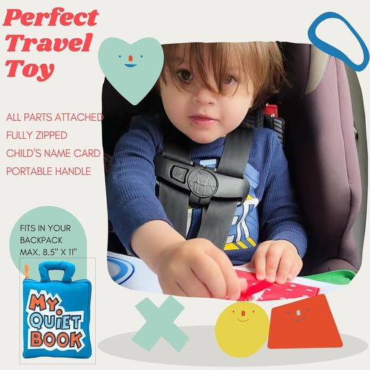 BAVY My Quiet Book - Toddler Plane Activities, Car Airplane Montessori Busy Board Book for Toddlers 1-3 - No Parts to Get Lost - Gifts for 1 2 3 4 Year Old Girl, Birthday Gifts Toys Age 2-4