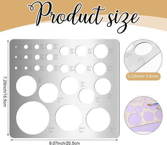 Otoolling Metal Circle Template Round Stencil for Drawing Painting Template Ruler Office School Building for Drafting Architect Tool