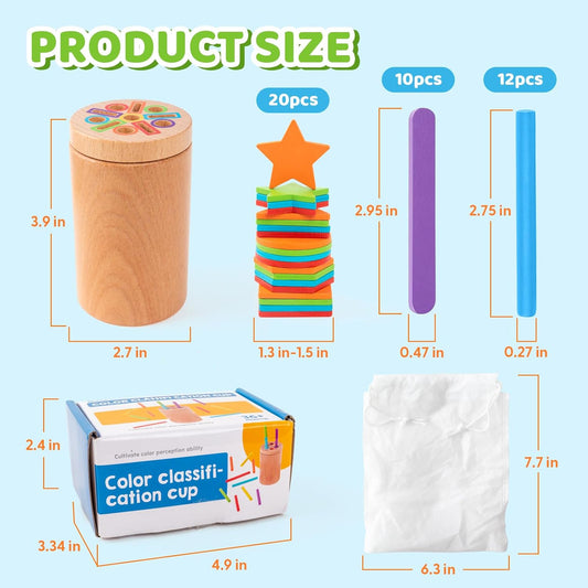 Montessori Wooden Toddler Toys, 3-in-1 Fine Motor Skills Learning Set ,Educational Color Sorting Sensory Toys for 3+ Year , Teaches Object Permanence & Cause-Effect ,Gifts for Boys & Girls