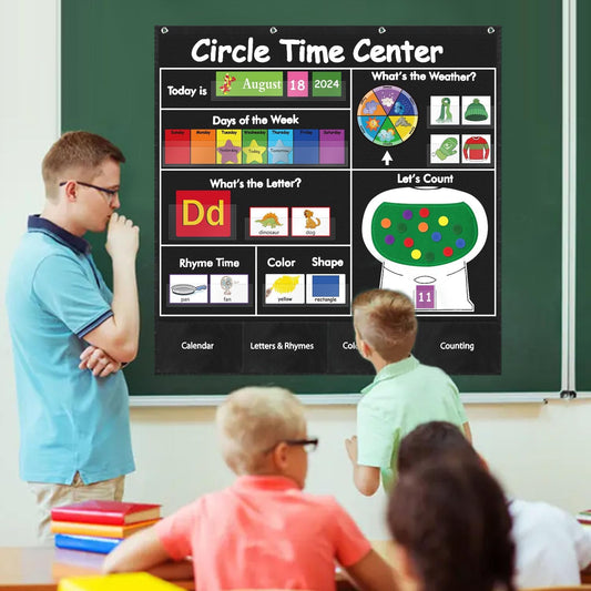 Visible Learning Classroom Pocket Chart - Reusable Dry Erase Learning Goals Board, Motivational Incentive Chart for Learning Goals, Behavior Tracking & Centers Rotation, Homeschool(Black)