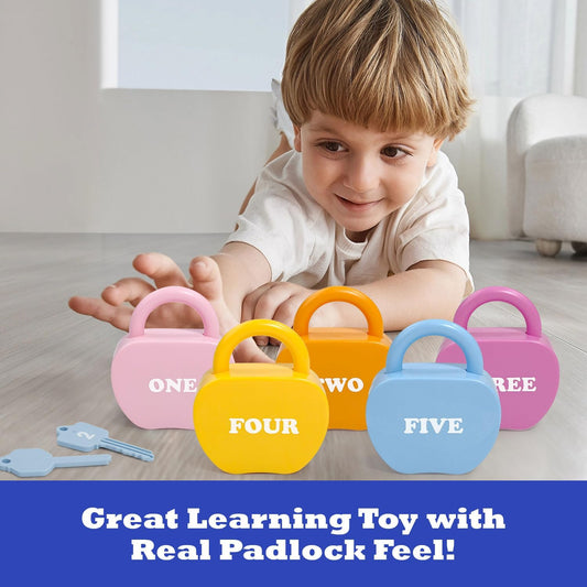 Apple Locks with Keys Toys for Toddlers Ages 3-5 – Montessori Number Toys for Kids 3 Year Old | Counting Games | Preschool & Kindergarten Classroom Must Haves