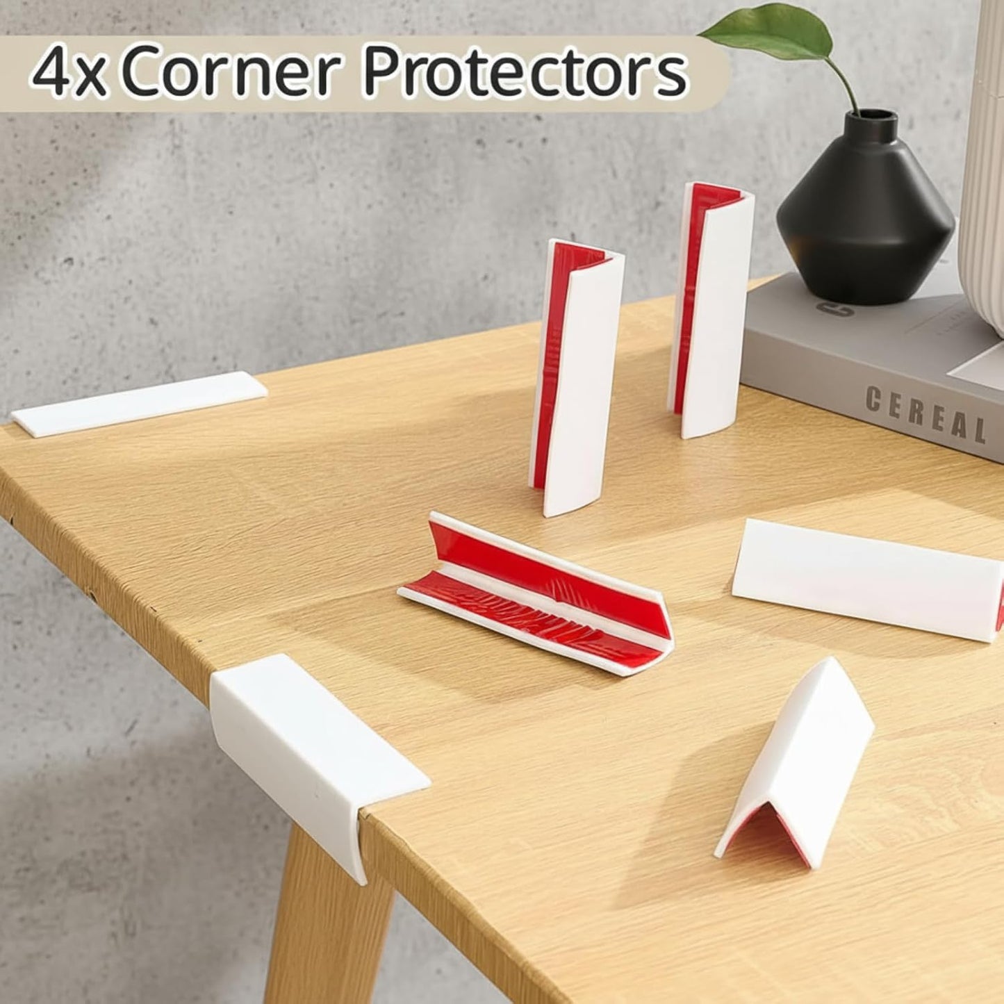 Pangda Baseboard Corners Blocks Self Adhesive Rubber Safety Corner Protectors Proofing Edge Guard Corner Cushion for Wall Furniture Edge(White,12 Pcs)