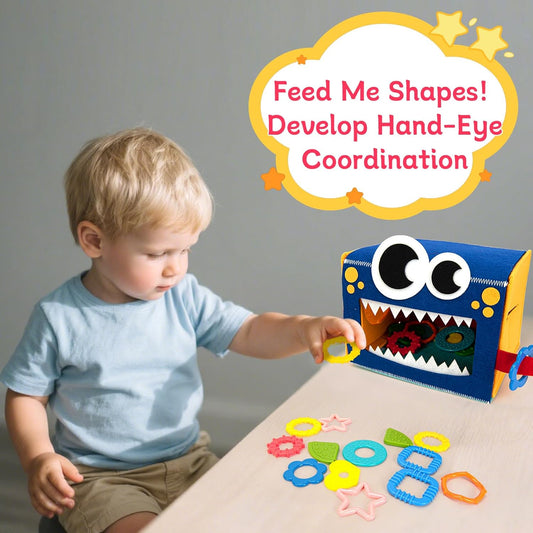 edusense Monster Tactile Sensory Toy for Toddlers 3+ | 20 Textured Shapes | Fine Motor Skills & Shape Learning