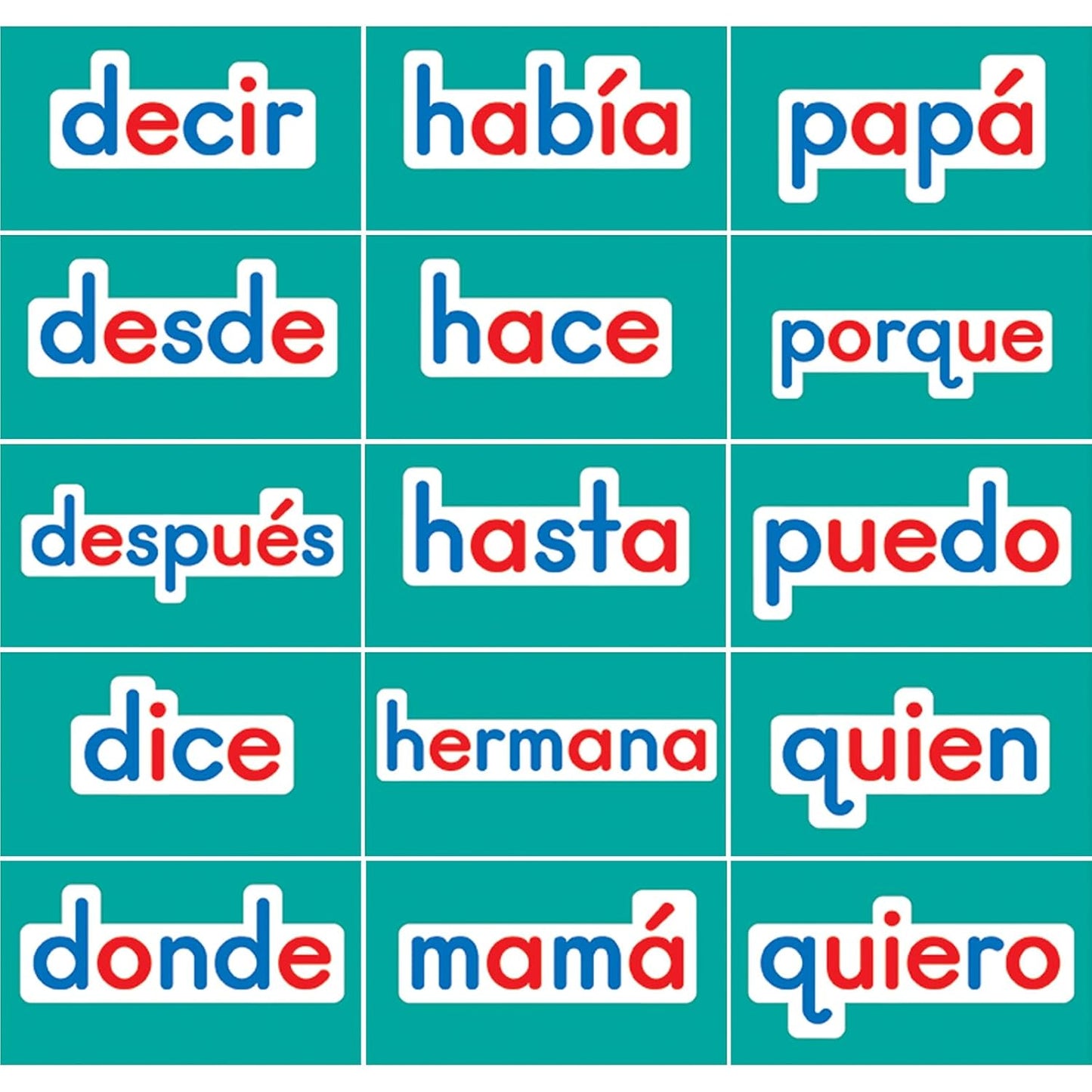 Really Good Stuff Spanish Magnetic High Frequency Words Set 1