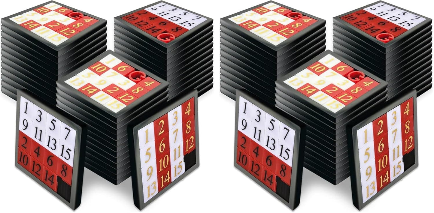 Gamie Slide Puzzles for Kids – Set of 24 Pocket-Sized Hand Puzzle Games, Educational Number Slide Puzzles, Great Party Favors, Goodie Bag Stuffers, Teacher Rewards, and Learning Toys