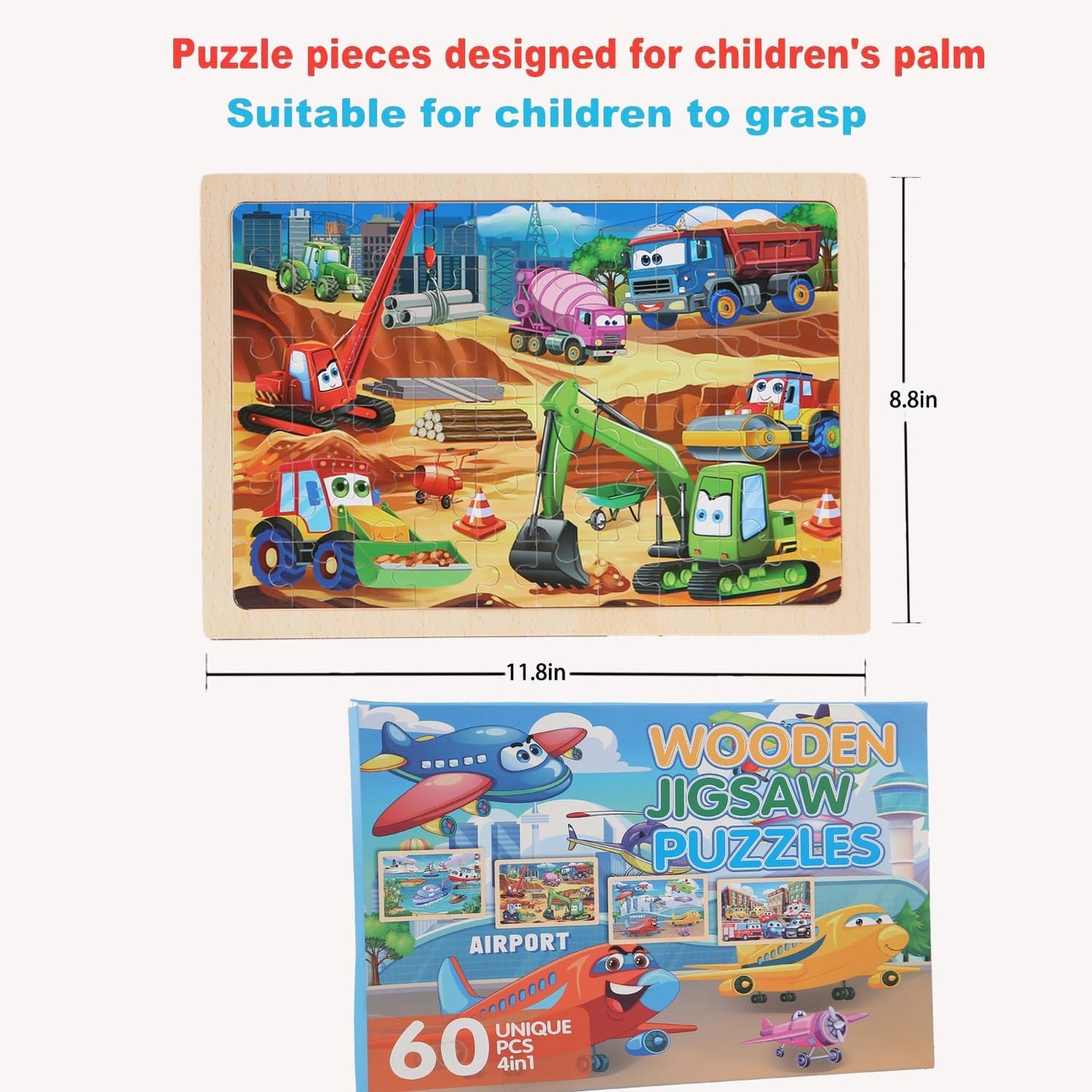 4 Sets of Wooden Puzzles, Each Set has 24 Pieces, Including Castle Unicorn Princess, for Toddlers 3-5, Puzzles for Kids Ages 4-6, Preschool Educational Brain Teaser Toys for Girls 3 4 5 6 Years Old.