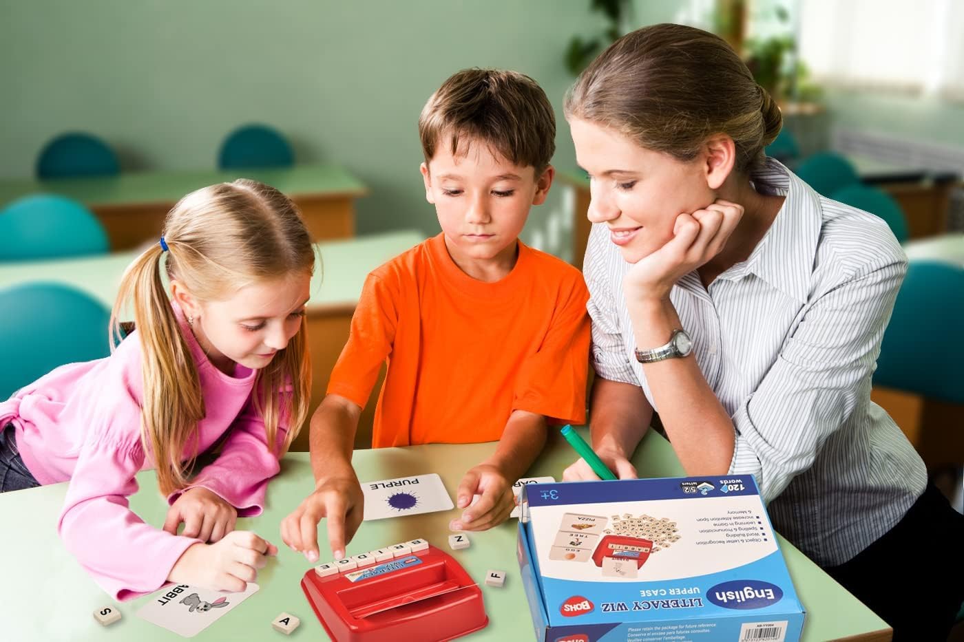 BOHS Literacy Wiz Fun Game - See and Hide Spell - Lower Case Flash Cards - Preschool Language Learning Educational Toys