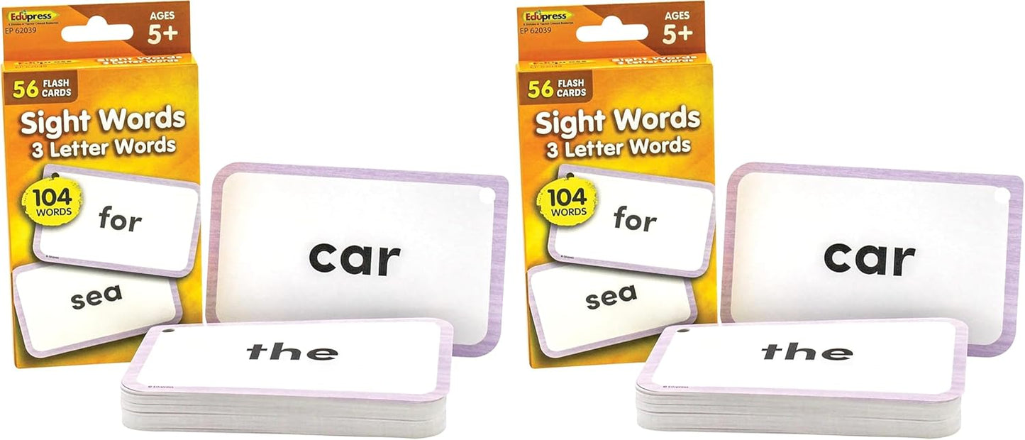 Teacher Created Resources Sight Words Flash Cards - 3 Letter Words (EP62039)