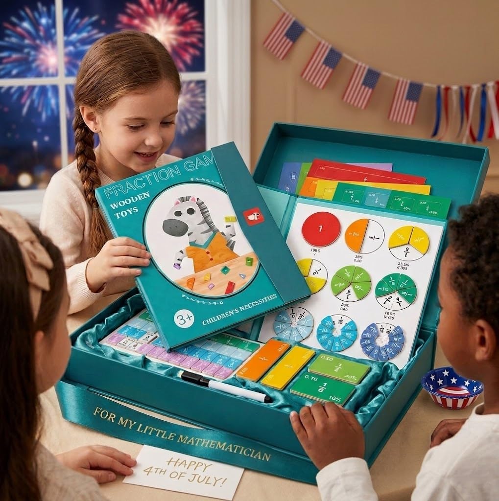 Magnetic Fraction Educational Puzzle,Fraction Manipulatives with Magnetic Fraction Tiles & Circles,Magnetic Fraction Book, Math Manipulatives Enhance Early Primary School Students Mathematical Skills