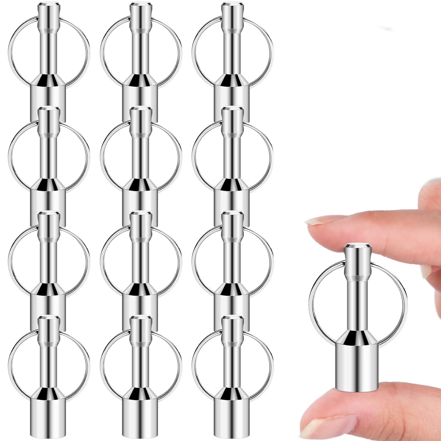 Keychain Magnets, Magnetic Key Chain for Testing Brass, Neodymium Pocket Magnet Key Holders with Strong Magnetic Black Rare Earth, Precious Metal Verifier for Gold & Silver Testing Kit -12 Pack
