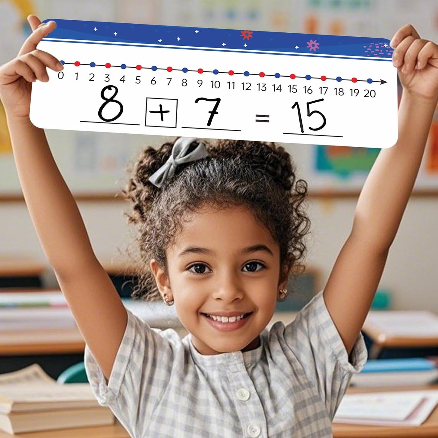 10Packs Numbers Line Dry Erase Board Cards, Double Sided 0-10 on one Side and 0-20 on The Other Side; Classroom Must Haves Home Desktop Portable Math Whiteboards(12” x 4”)
