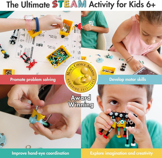 The Off Bits Space Mission Educational Build Your Own Robot Toy, Stem Building Toys for Boys and Girls, Valentine Birthday Gift for Kids Montessori Play Kit, Steam Toys for Kids Ages 6 7 8 9+