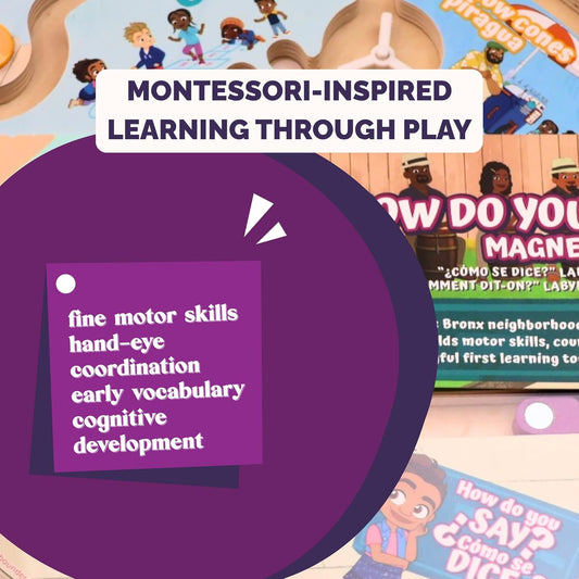 Upbounders® Alma’s Way™ “How Do You Say?” Bilingual Montessori Magnetic Maze – Spanish & English Learning Toy for Toddlers 18 Months+ – Fine Motor & First Words Play