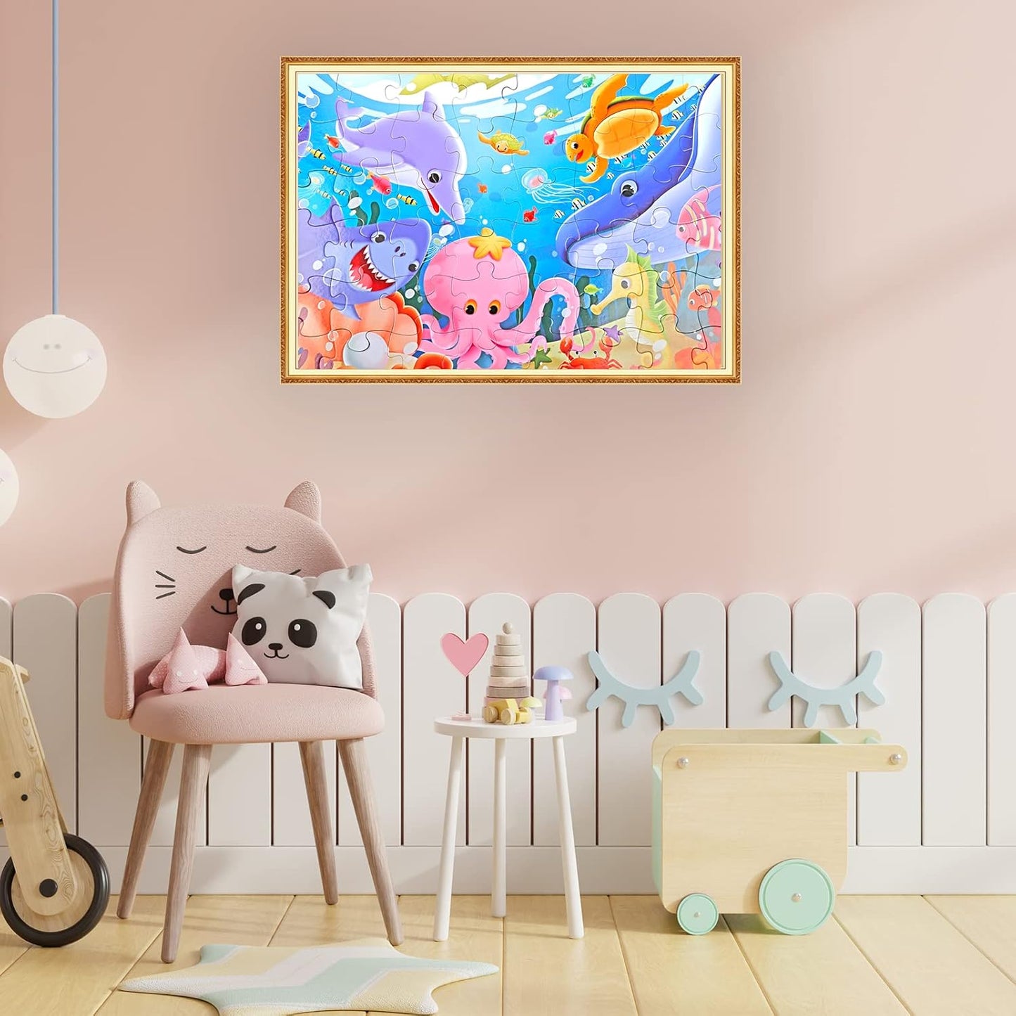 Jumbo Floor Puzzle for Kids,Farm Animals Jigsaw Large Puzzles,48 Piece Barn Puzzle for Toddler Ages 3-5,Children Learning Preschool Educational Toys,Birthday Easter Gift for 4-8 Years Old Boy and Girl