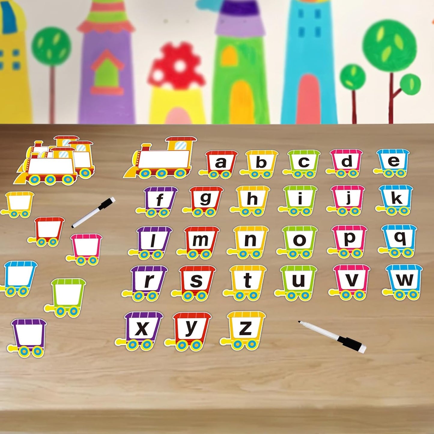 Little Train Alphabet Flash Cards Spelling Game Dry Erase Sight Word Flash Cards Learning Resources ABC Learning Classroom Games