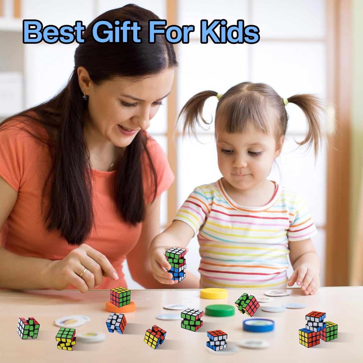 12 Pack Mini Cube Puzzles Perfect for Kids Birthday Party Favors, Classroom Prizes, School Rewards Stress Relief Toys and Easter or Christmas Stocking Stuffers Great as Goody Bag Fillers