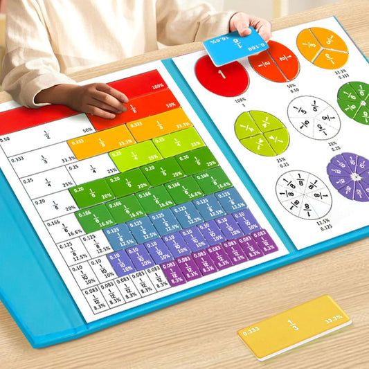 Fraction Tiles & Circles Learning Puzzle Game Set for Preschool Math Manipulatives Educational Tool Addition and Subtraction Demonstrator