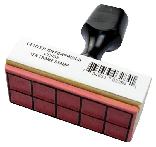 READY 2 LEARN Ten Frame Stamp - Wooden Stamp for Early Math Activities and DIY - Use for Flashcards, Worksheets, Homework and Scrapbooks