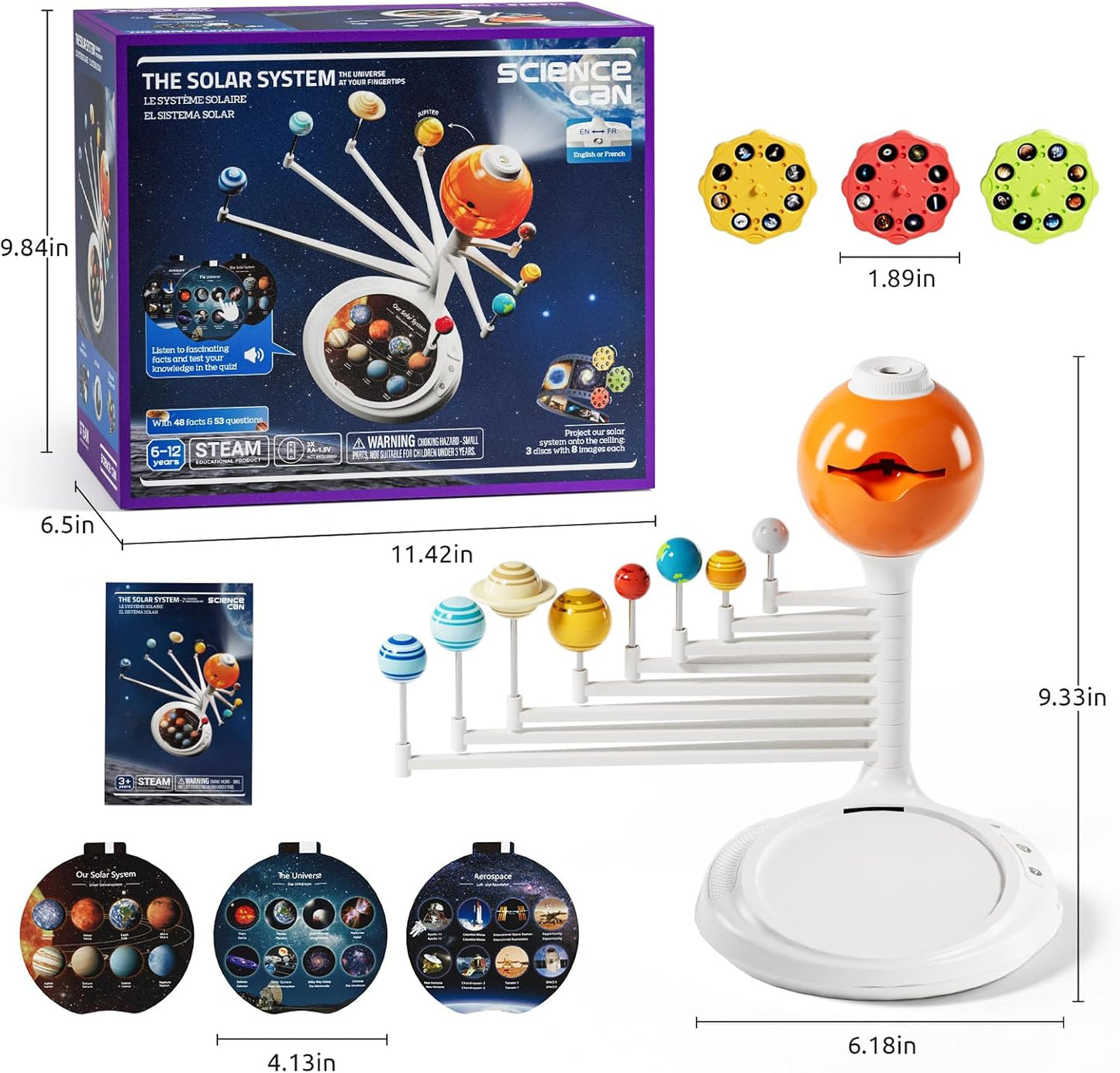 Science Can Solar System for Kids, Talking Astronomy Solar System Model Kit, Planetarium Projector with 8 Planets STEM Space Toys for 3 4 5+ Years Old Boys Girls