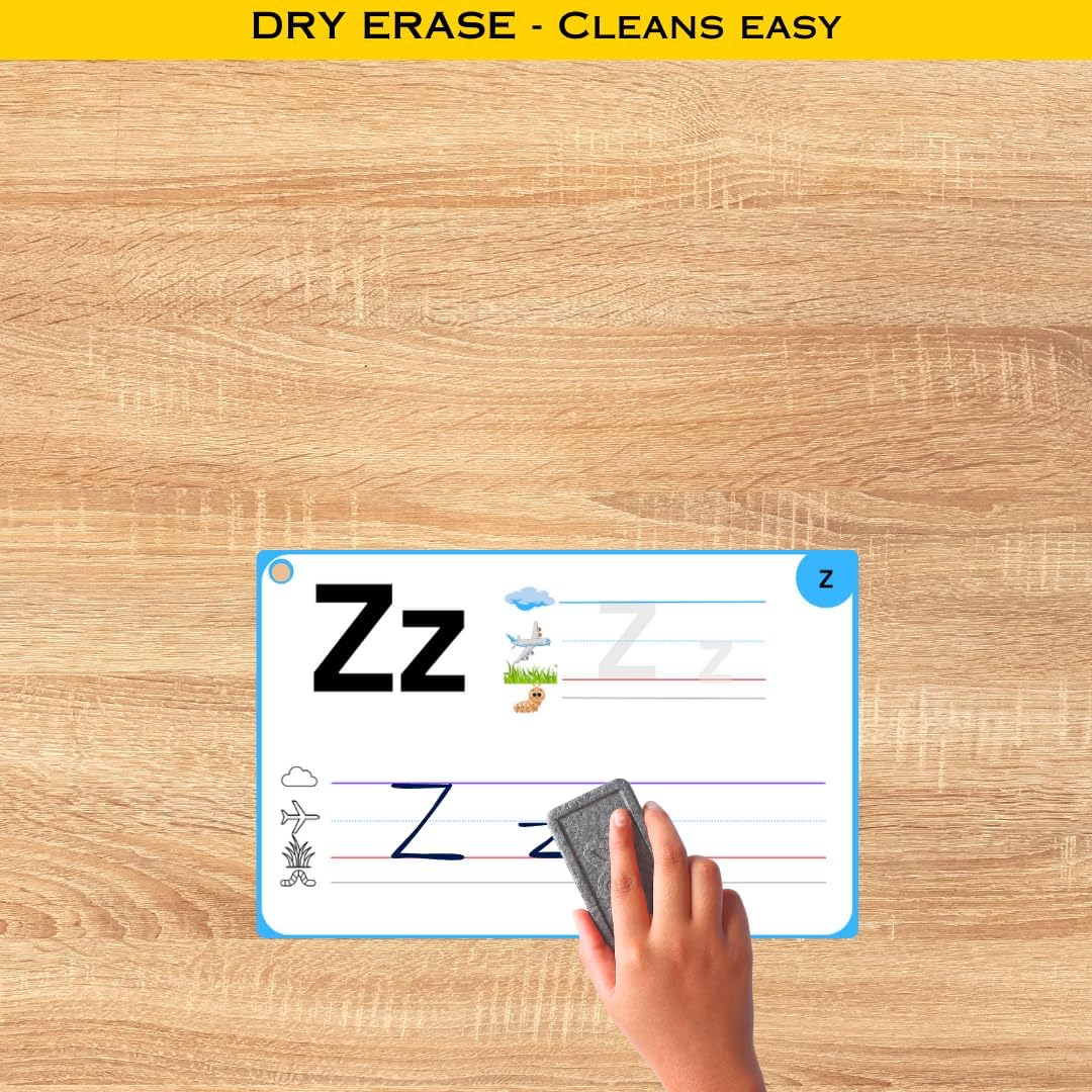STEPUP Dry Erase Alphabet Flash Cards - Dry Erase Letter Tracing Cards for Kids Ages 3-7 Lower case Letter for Kindergarten Preschool and Toddlers Writing Practice