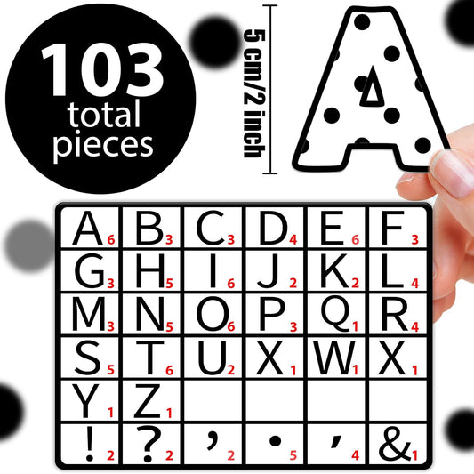 Qyeahkj 103 Pcs Glitter Silver Magnetic Letters - 2'' Alphabet Letters Kit for Classroom, Whiteboard, Fridge, Teachers & Preschool Learning