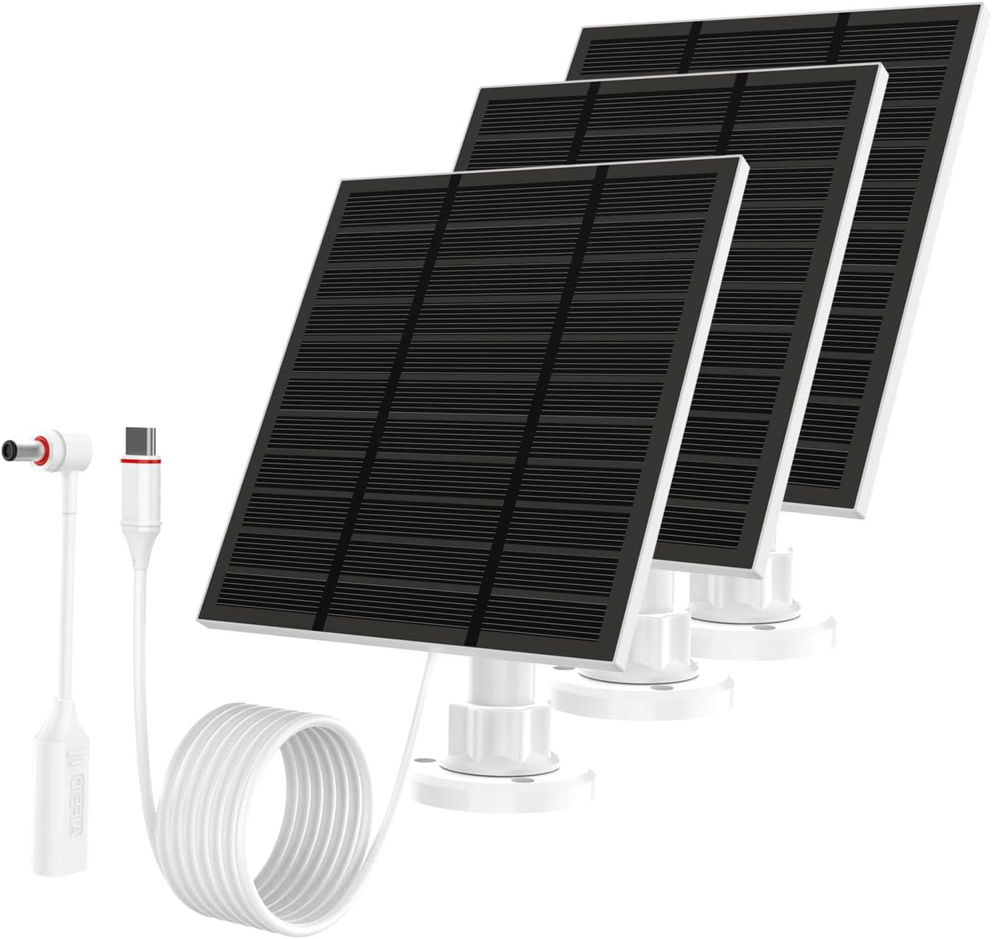 Solar Panels for Ring Camera Outdoor (New Generation) 5W 5V Solar Panel Charger with USB-C&Plug for Spotlight Cam Plus&Stick Up Cam Pro.Waterproof IP65 360°Adjustable 2M Cable (Black, 1)