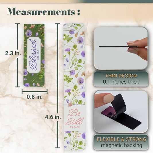Christian Art Gifts Magnetic Scripture Bookmark Set with Bible Verse: Special Treasure - Deuteronomy 14:2 Inspirational Puppy-Themed Magnetic Pagemarker Set of 6 for Bibles and Books Size 2.3" x 0.8" - Colors B