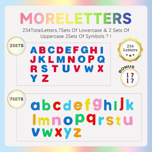 Magnetic Letters ABC Alphabet Magnets for Toddlers 1-3 Fridge Magnets 238 Pcs Double - Side Magnetic Letters Board for Preschool Toddler Spelling and Learning