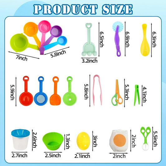 Hiawbon 20 PCS Sensory Bin Tools, Sensory Sand Tools Set, Sensory Bin Filler, Fine Motor Toys Handy Scooper Set, Sensory Bin Accessories Tool, Bin Scoops Plastic Tweezers Tongs Cups for 2+ Years Old
